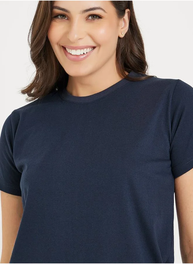 ستايلي Solid Cotton T-Shirt & Pyjama Set