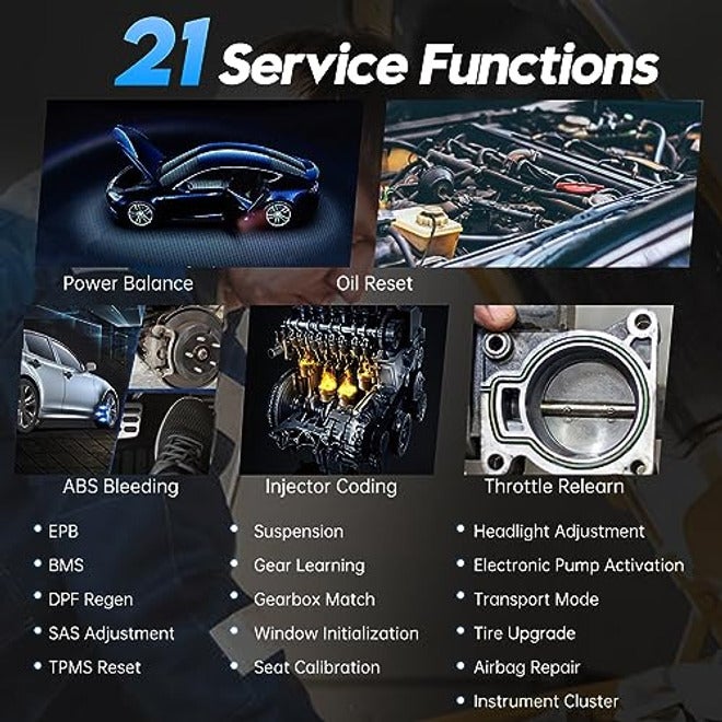 اكس تول ماسح ضوئي A30M OBD2 BT، قارئ رموز OBD2 لاسلكي مع 21 اعادة ضبط، اختبار نشط، اداة تشخيص جميع انظمة السيارة، قارئ رموز اعطال السيارة واعادة ضبطه لنظامي Android وiOS، تحديثات مجانية مدى الحياة - Image 3
