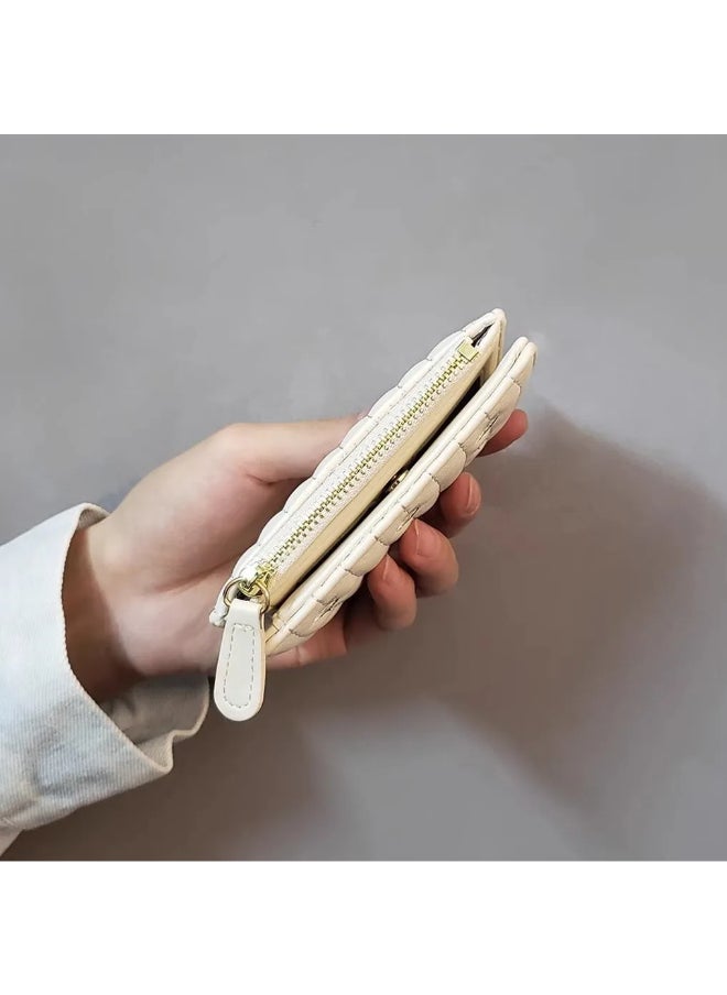 Generic Leather Flip Wallet & Card Holder with Multiple  Pockets and Zipped Pocket Beig  - Image 5