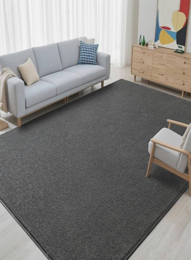 Foxmas 4x6 Area Rugs for Bedroom Living Room, Dark Grey Soft Thickened Memory Foam Carpet, Non-Slip Washable Indoor Modern Minimalist Shaggy Rug for Boys Girls Dorm Home Decor - Image 2