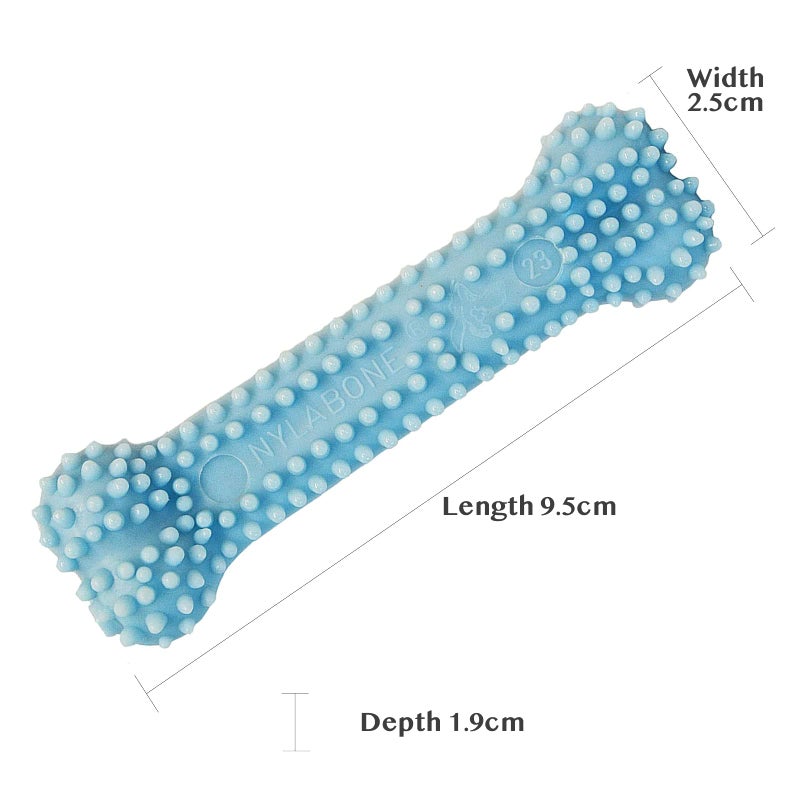 Nylabone Puppy Chew Blue Textured Teething Bone - Chewing Toys for Puppies - Puppy Supplies - Chicken Flavor, X-Small Dogs - Up to 15 Ibs, 1 Count - Image 3