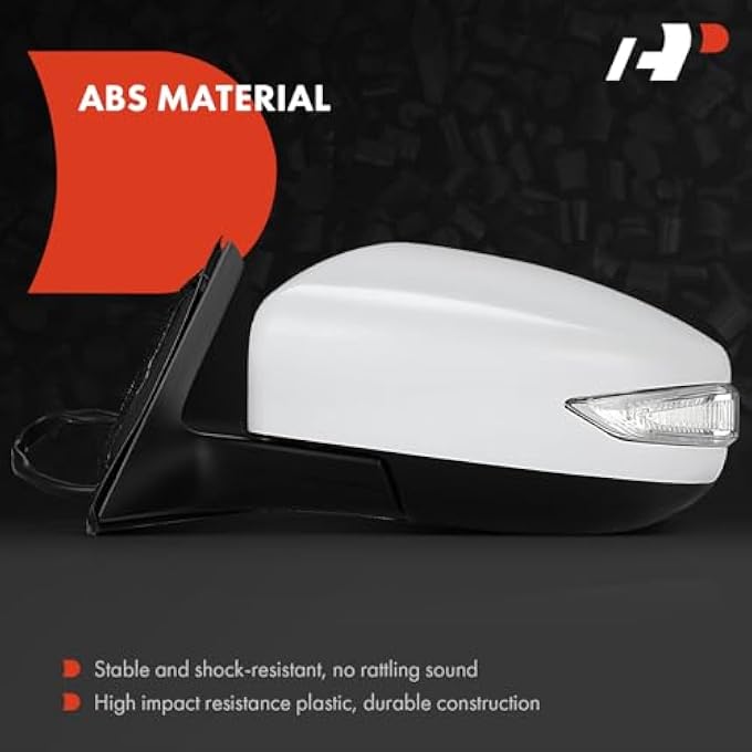 HP Driver Side Power Door Mirror Compatible With Nissan Altima 20132018  Heated Manual Folding With Turn Signal Indicator White Outside Rear View Mirror  Replace 963743Th1A 261653Th2A - Image 4