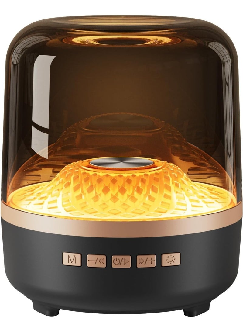 Bluetooth speaker with high-definition sound and lighting, portable wireless, long-lasting battery life, TWS pairing, suitable for family/party/outdoor/travel/beach, Christmas gifts, white elephant adult gifts (black) - Image 1