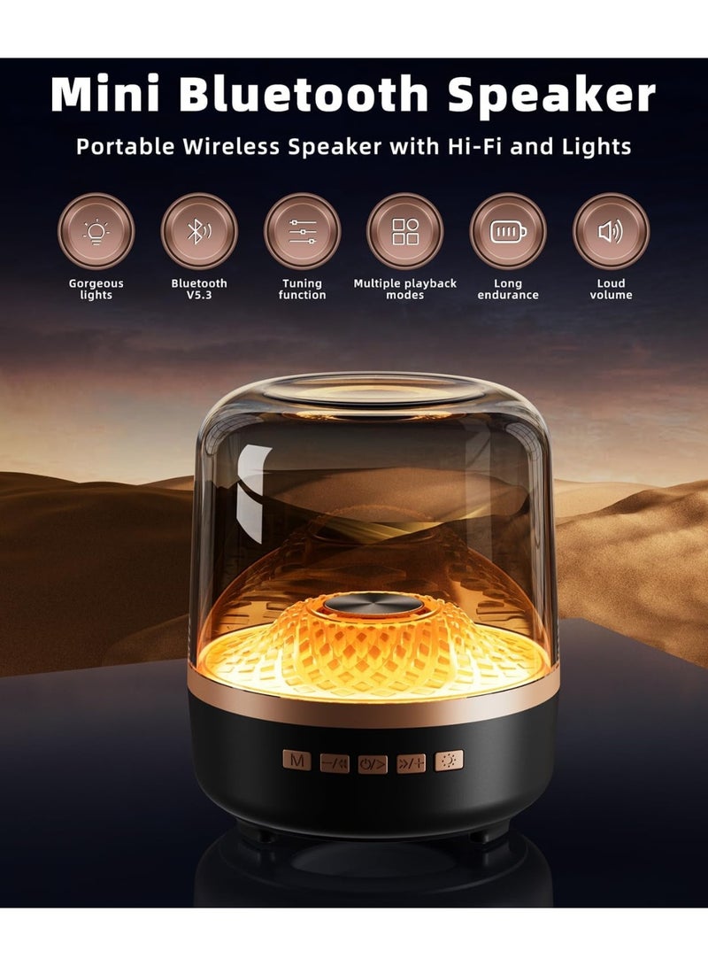 Bluetooth speaker with high-definition sound and lighting, portable wireless, long-lasting battery life, TWS pairing, suitable for family/party/outdoor/travel/beach, Christmas gifts, white elephant adult gifts (black) - Image 2