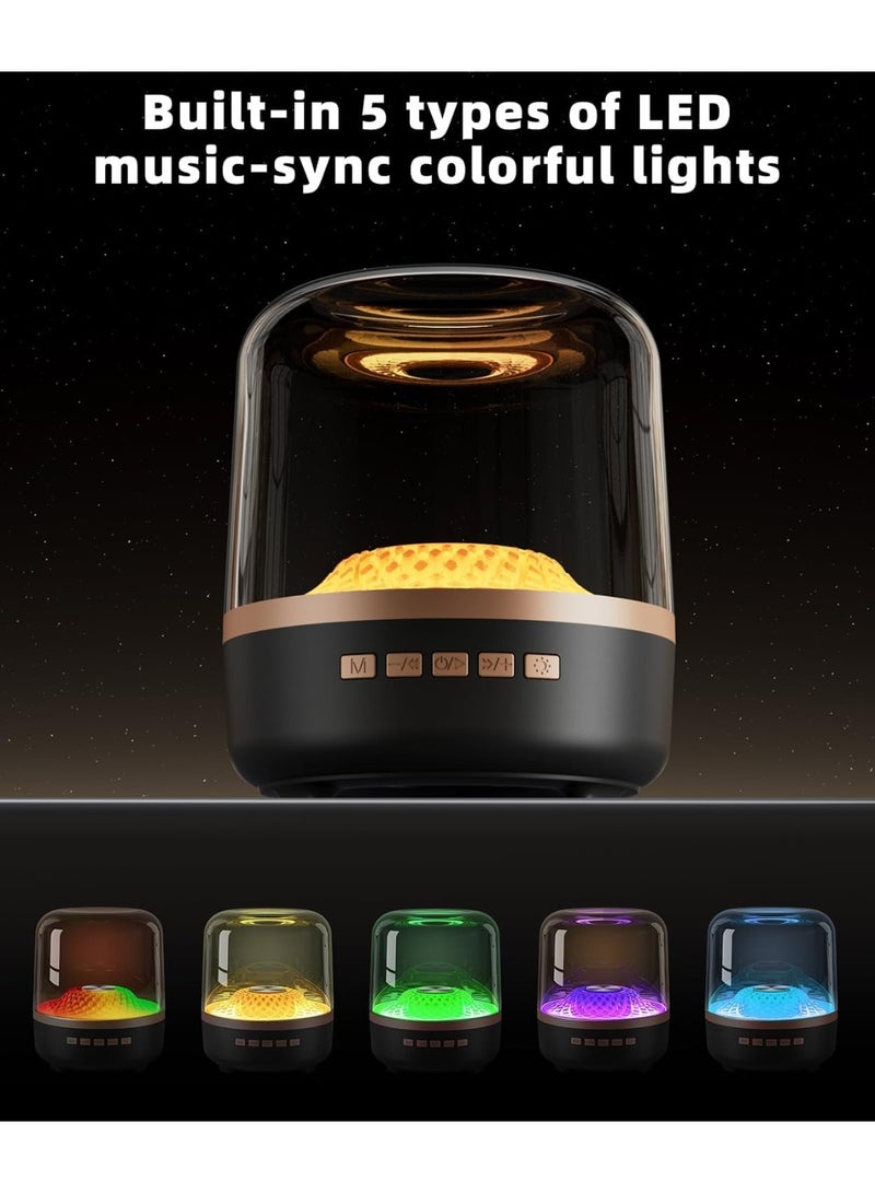 Bluetooth speaker with high-definition sound and lighting, portable wireless, long-lasting battery life, TWS pairing, suitable for family/party/outdoor/travel/beach, Christmas gifts, white elephant adult gifts (black) - Image 4