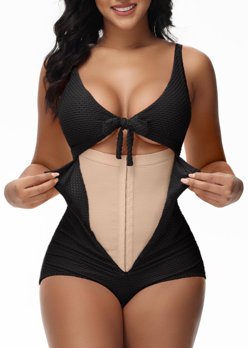 SHAPSHE Women Sexy Plus Size Swimsuits Tummy Control One Piece Bathing Suit Push Up Cutout High Waisted Swimwear Body Shaper Swimsuits Black - Image 1