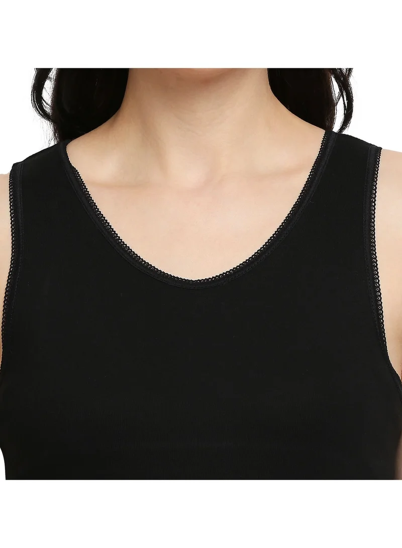 BYC  WOMEN'S COTTON VEST (PACK OF 3) - BLACK for Women | Best Price UAE