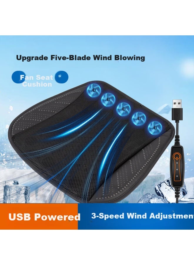 DiGallen Dijialun Usb Summer Car Ventilation Seat Cushion, Cooling Pad, Office Summer Truck Fan-cooled Seat Cushio - Image 1