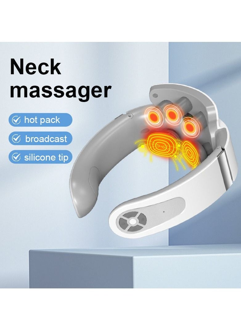 Old_Feller New Technology Pulse Vibration Neck Massage With Heat Micro Hot Pack Massager  - Image 3