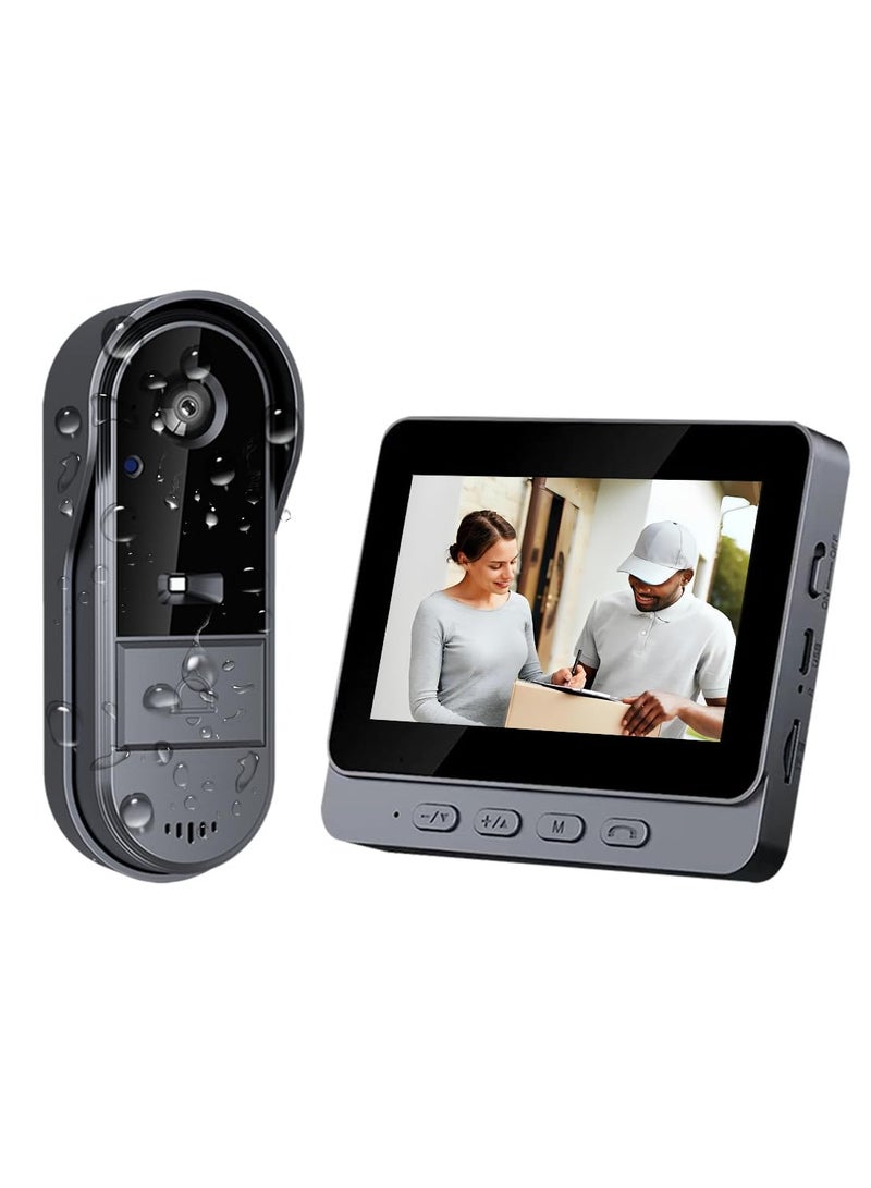 WALALLA Wireless Doorbell Camera 1080P, Waterproof Video Door Bell with Monitor Screen, Free Local Storage, No WiFi App or Subscription Needed, Two Way Audio, 170° Wide Angle and Night Vision - Image 1