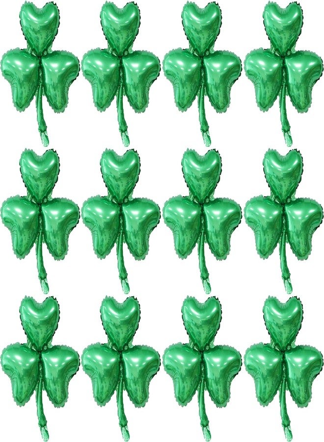 Zeptrix St Patricks Day Decorations Balloons,12Pcs Green Shamrock Clover Foil Balloons Garland for Saint Patricks Day Party Wreath Arch Birthday Baby Shower Wedding Party Supplies Bulletin Door Courtyard Wall - Image 1