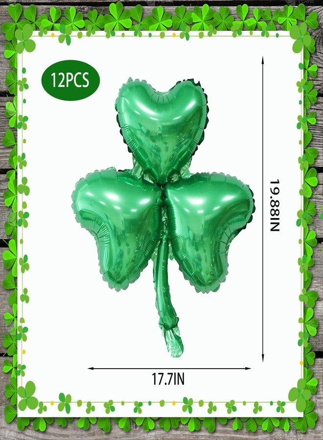Zeptrix St Patricks Day Decorations Balloons,12Pcs Green Shamrock Clover Foil Balloons Garland for Saint Patricks Day Party Wreath Arch Birthday Baby Shower Wedding Party Supplies Bulletin Door Courtyard Wall - Image 2
