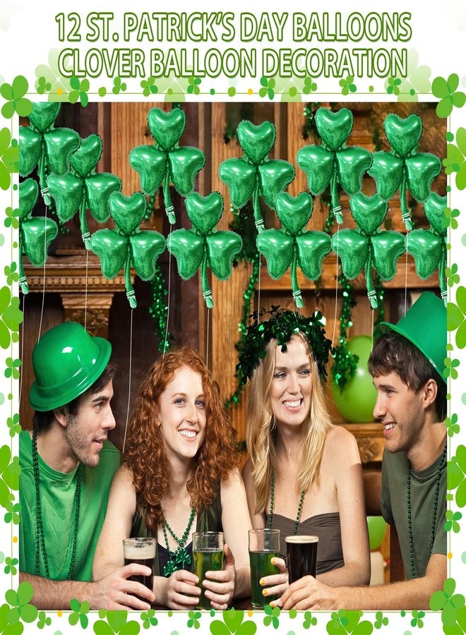 Zeptrix St Patricks Day Decorations Balloons,12Pcs Green Shamrock Clover Foil Balloons Garland for Saint Patricks Day Party Wreath Arch Birthday Baby Shower Wedding Party Supplies Bulletin Door Courtyard Wall - Image 4