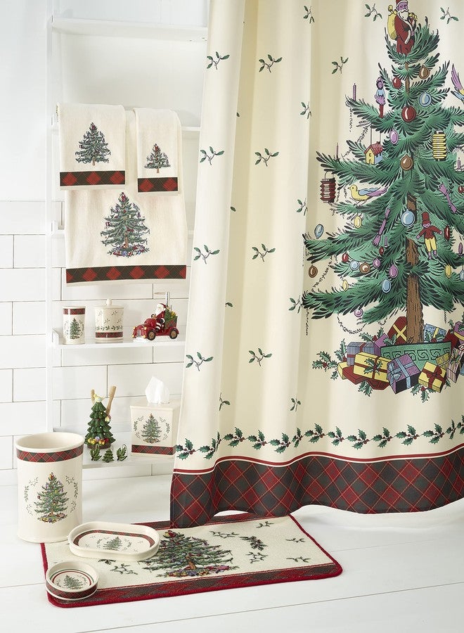 Spode - Fingertip Towels, Soft & Absorbent Cotton, Set of 2 Christmas Tree Tartan Collection - Image 4