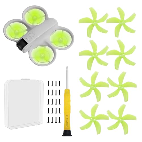 Pidynx Improved Version Including ScrewsDrone Colorful Paddle Propeller for DJI NEO Silent Power Noise Reduction Replacement Traverser Wings Drone Accessories Crystal Green - Image 1
