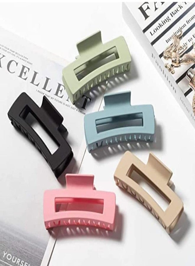 Radhya Accessories Matte Finish Large Hair Claws for Women Clawclips for Girls Hair Clips for Girls Bun Clips Rectangle Jumbo Strong Hold Hair Fashion Claw Clips Styling Accessories (Pack of 4) - Image 3