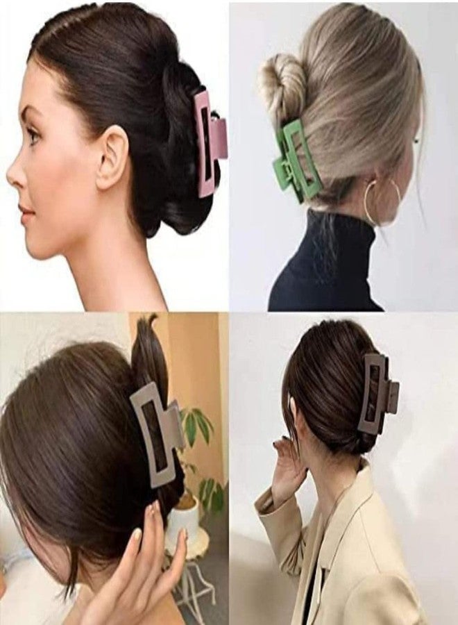 Radhya Accessories Matte Finish Large Hair Claws for Women Clawclips for Girls Hair Clips for Girls Bun Clips Rectangle Jumbo Strong Hold Hair Fashion Claw Clips Styling Accessories (Pack of 4) - Image 5