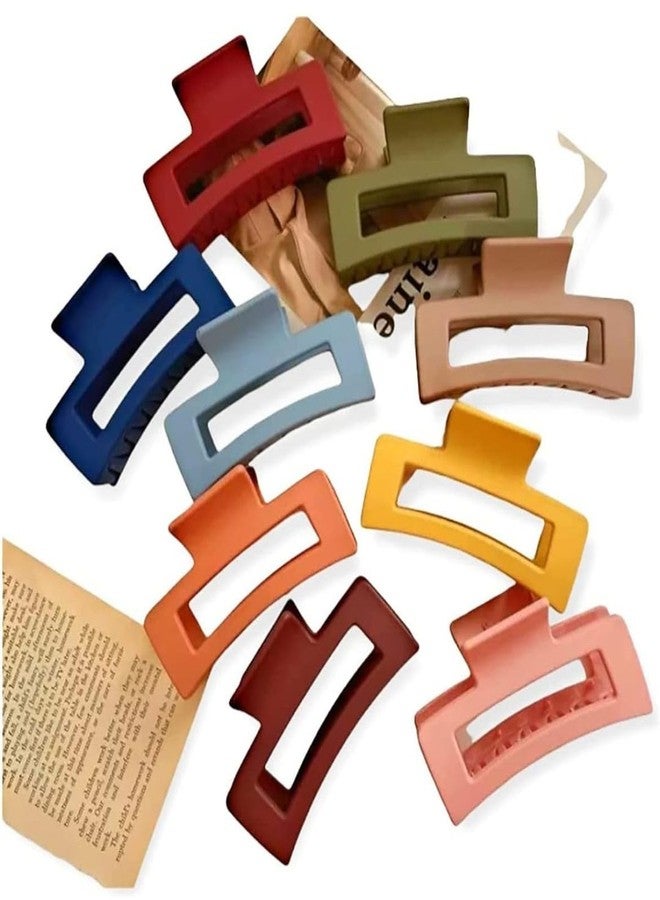 Radhya Accessories Matte Finish Large Hair Claws for Women Clawclips for Girls Hair Clips for Girls Bun Clips Rectangle Jumbo Strong Hold Hair Fashion Claw Clips Styling Accessories (Pack of 4) - Image 2