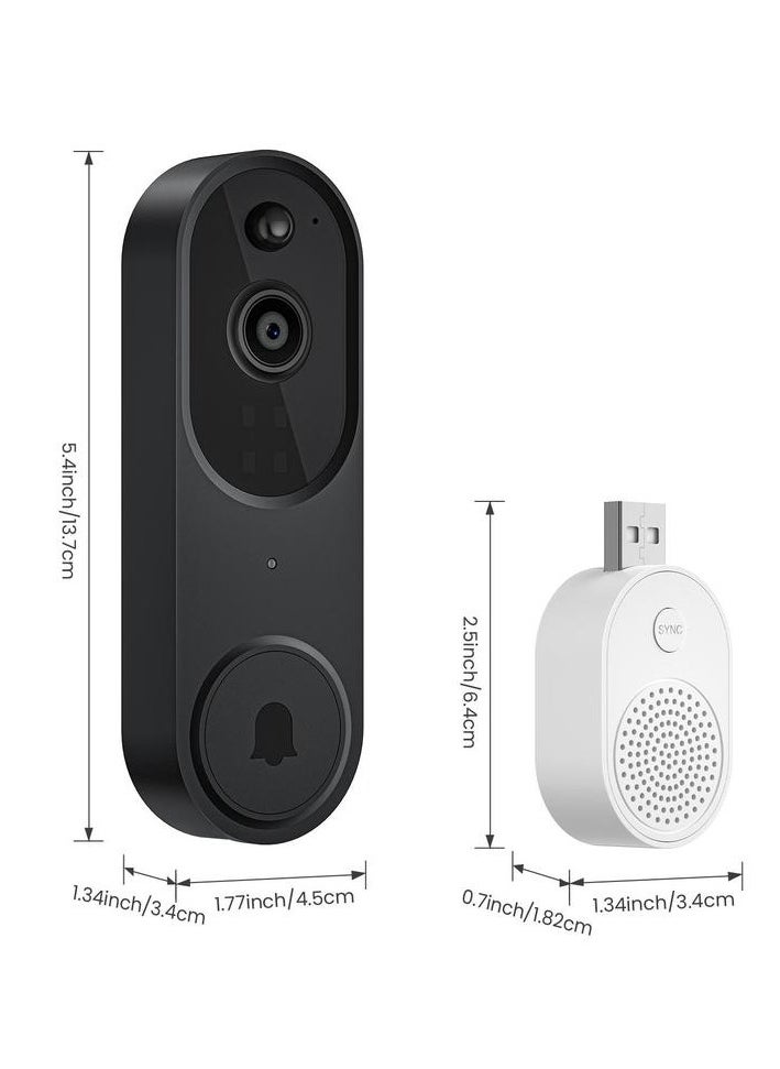 Wireless 1080p Video Doorbell Camera, AI Human Detection, Live View, 2-Way Audio Included Chime, 2.4G Wi-Fi, Night Vision, Cloud Storage, Indoor/Outdoor Surveillance Cam - pzsku/Z7A544AFBDDDA670F35A4Z/45/_/1723913311/8da88444-b6c3-42dd-b477-a167673d07c3