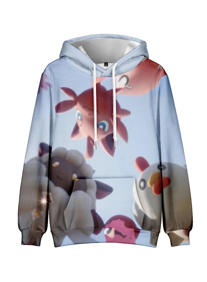 Palworld Phantom Beast Palu Animation Printed Hooded Sweatshirt for Adults and Children - Image 1