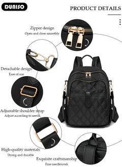 DUNISO Women Backpack Purse, Waterproof Backpack for Girl Woman Black Travel Bookbag Lady Shoulder Bag, Lightweight Ladies Fashion Daily Backpack Anti-theft Casual Daypack  - Image 2