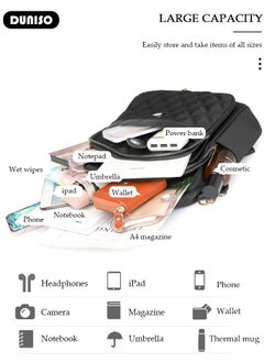 DUNISO Women Backpack Purse, Waterproof Backpack for Girl Woman Black Travel Bookbag Lady Shoulder Bag, Lightweight Ladies Fashion Daily Backpack Anti-theft Casual Daypack  - Image 5