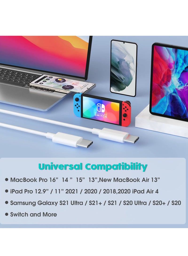 BORTONY Type C Cable 1M, USB C Braided 100W Power Delivery PD Fast charge Cable USB C to USB C for iPhone 15 Pro/15 Pro Max/15/15 Plus, iPad mini 6, MacBook Pro/Air, iPad Pro, Samsung S23+, Huawei P60, etc bl - Image 2