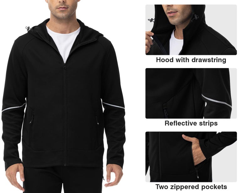 Rdruko Men's Track Sweat Suits 2 Piece Set Sweatsuits Tracksuits Jogging Workout Gym Athletic Suits with Hood(Black, US XXXL) - Image 5