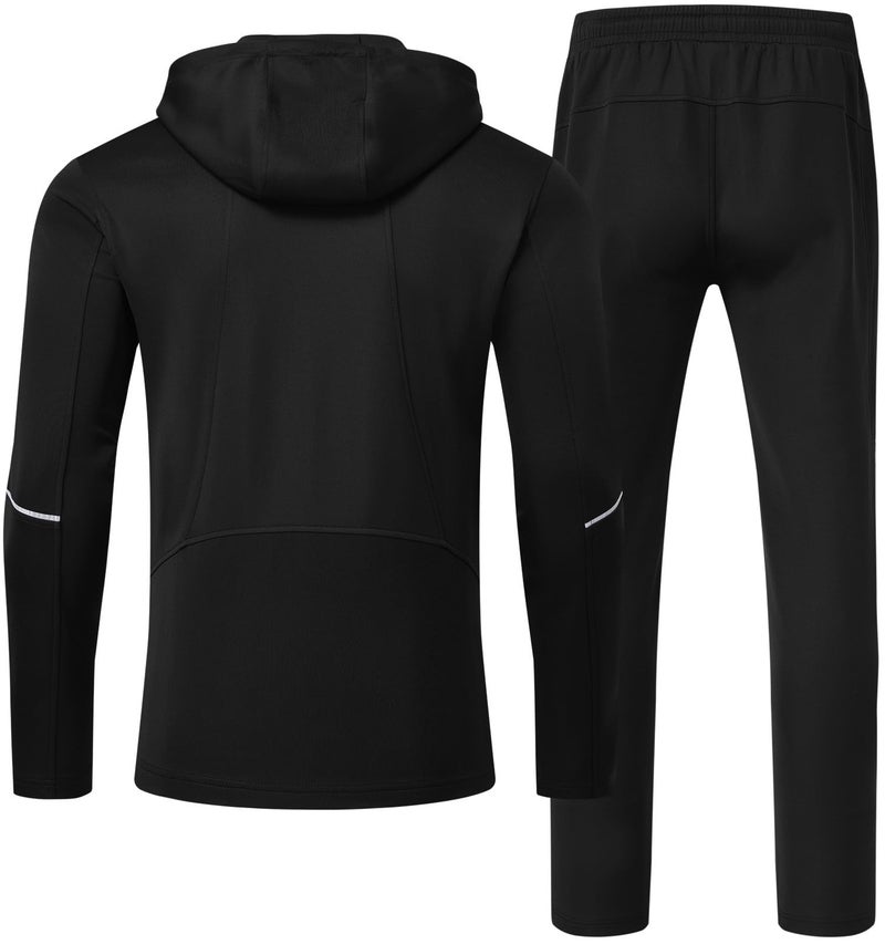 Rdruko Men's Track Sweat Suits 2 Piece Set Sweatsuits Tracksuits Jogging Workout Gym Athletic Suits with Hood(Black, US XXXL) - Image 2