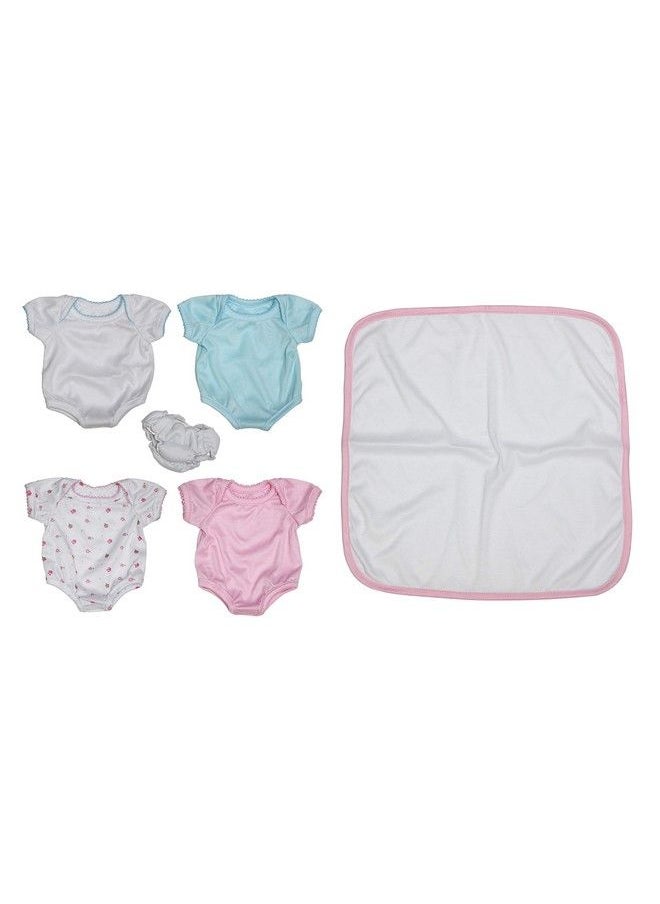 JC TOYS , For Keeps! La Newborn By Berenguer Outfit Gift Set For 15 17" Dolls 6 Pcs For Children 2+ , Pink, Blue  - Image 1