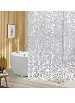 1-Piece Bathroom Translucent Shower Curtain Waterproof Shower Curtain PEVA 200x180 Centimeter - pzsku/Z7A548416D95DF19BCEAAZ/45/_/1706525293/cf66677f-f885-4250-bba8-268dae5ab419