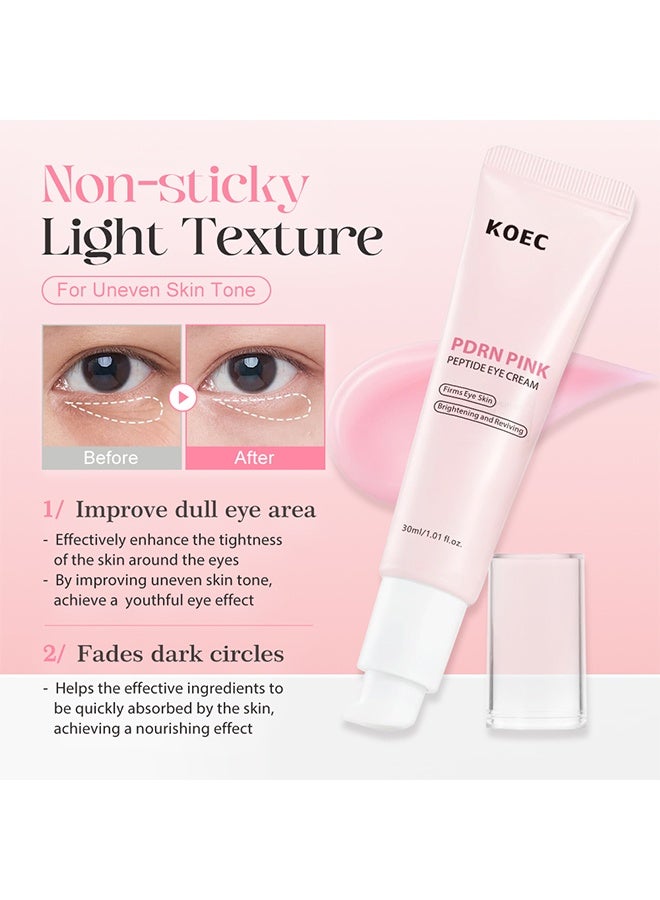 ك أو إي سي كريم عين ببتيد بينك من Pdrn، سيروم عين ببتيد وردي مع النياسيناميد والريتينول لتقليل الخطوط الدقيقة، وتوحيد لون البشرة، وتفتيحها واستعادتها، 30 مل - Image 4