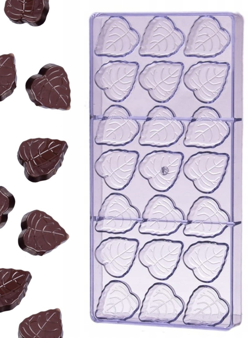 Acrylic Chocolate Mold In The Shape Of A Leaf 27.5 X 13.5 Cm - Image 1
