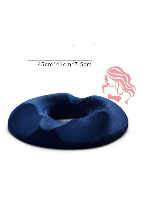 Memory foam seat cushion massage anti hemorrhoids hip push up yoga orthopedic comfort tailbone pillow car office chair pad (dark blue)for women