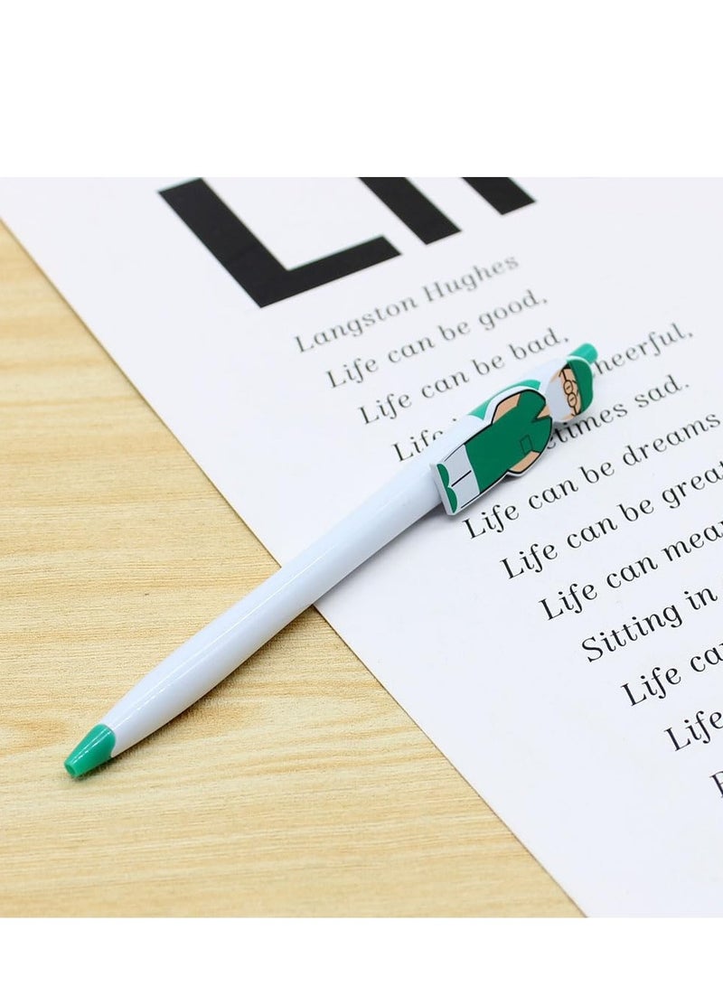 فوميمو أقلام ممرضة لطيفة  اس تمريض ملهمة كهدايا تقدير كرتونية مضحكة مبتكرة حبر جاف لطالبات مدرسة التمريض وهدايا التخرج ومساعدات الرعاية الصحية 18 قطعة أخضر - Image 5