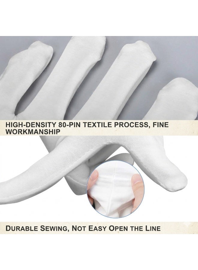 Soft White Cotton Gloves for Jewelry Inspection and Everyday Use, 10x23cm - Image 3