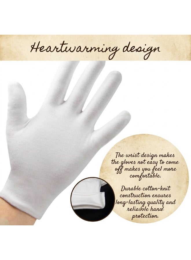 Soft White Cotton Gloves for Jewelry Inspection and Everyday Use, 10x23cm - Image 4