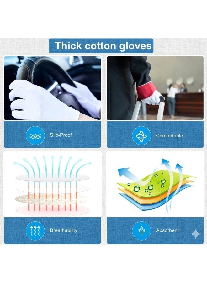 Soft White Cotton Gloves for Jewelry Inspection and Everyday Use, 10x23cm - Image 5