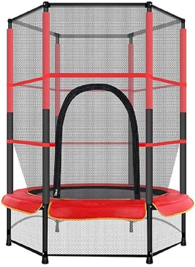 Generic - 55" Trampoline With Safety Enclosure Net, Soft Elastic Rope Design, Safe Secure Sturdy Durable Tear Resistance, Heavy Duty Steel Frame (140 cm) - Image 1