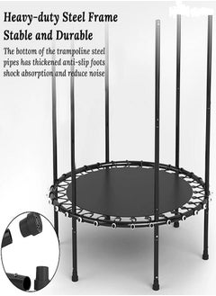 Generic 55" Trampoline With Safety Enclosure Net, Soft Elastic Rope Design, Safe Secure Sturdy Durable Tear Resistance, Heavy Duty Steel Frame (140 cm)  - Image 4