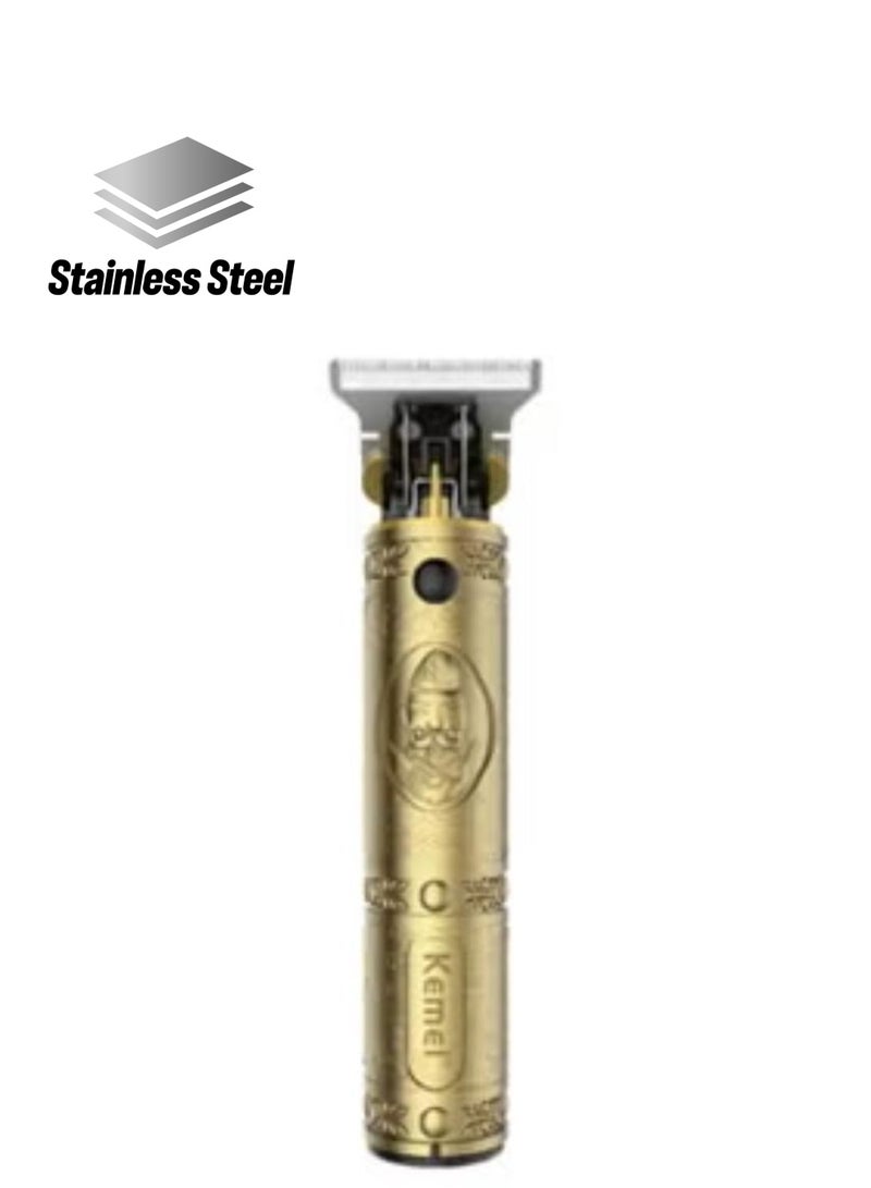 Electric Hair Trimmer Cordless Shaver Barber Trimer gold 15.3x4cm - Image 1