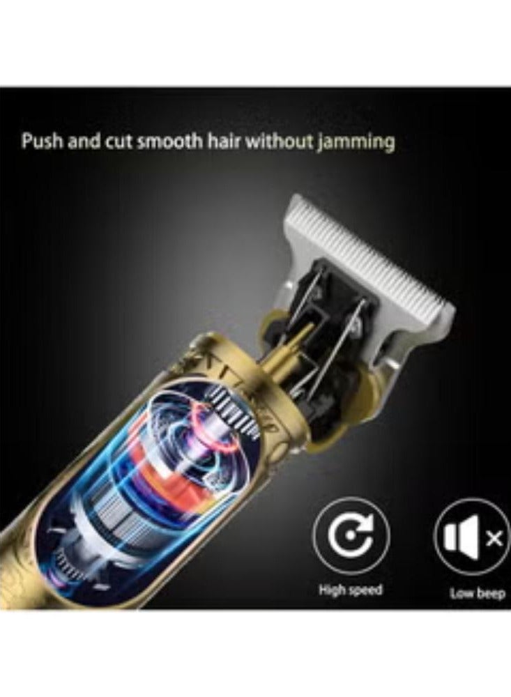 Electric Hair Trimmer Cordless Shaver Barber Trimer gold 15.3x4cm - Image 2