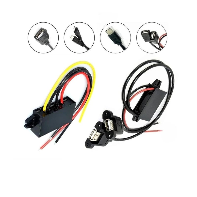 Dc Dc Buck Converter 12V 24V To 5V 3A Dual USB Waterproof Voltage Regulator Car Charger Module Single Wire Out - Image 3