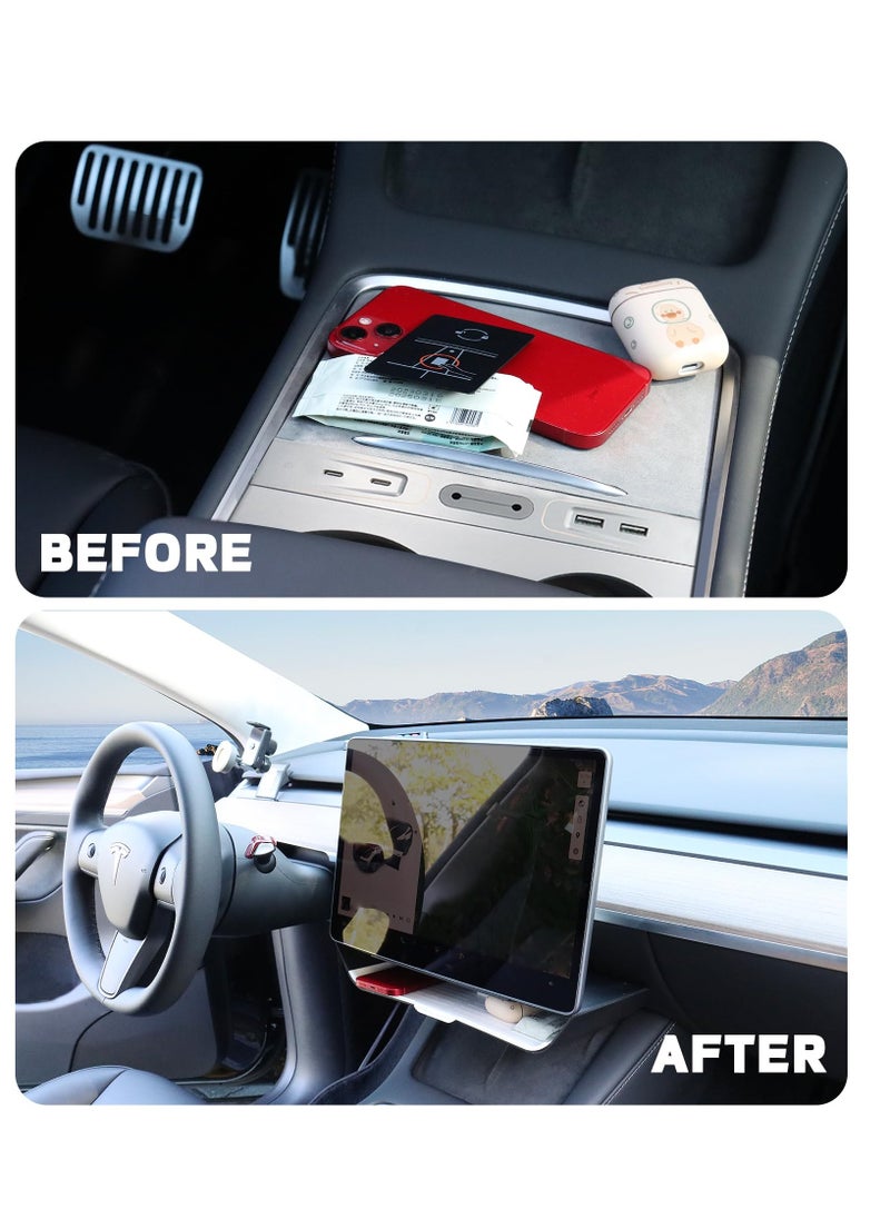 SYOSI Console Organizer 2021-2023, for Tesla Model Y Model 3 Center Console Organizer Tary, Tesla Model 3 Model Y Accessories 2023 2022 2021 2020, Silicone Console Organizer  - Image 3