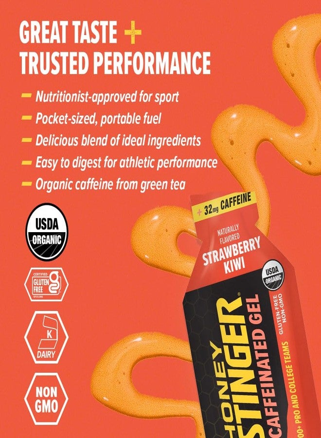 Honey Stinger Organic Strawberry Kiwi Energy Gel, Caffeinated & Gluten Free, for Exercise, Running and Performance, Sports Nutrition for Home & Gym, Pre and Mid Workout, 12 Pack, 13.2 Ounce - Image 3