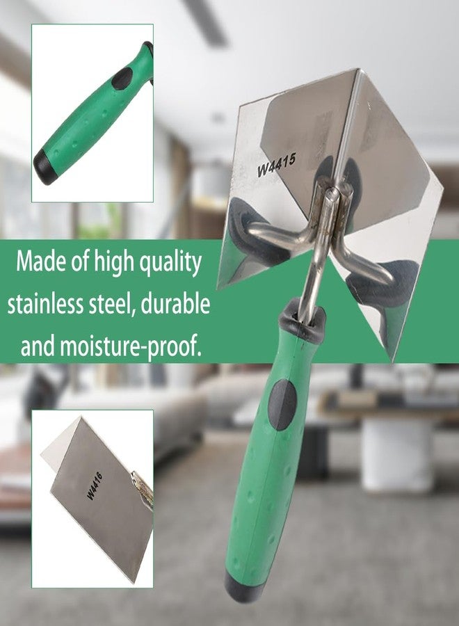 Tookie 2pcs/set Corner Trowel, 80 x 60 mm Stainless Steel Inner and Outer Corner Trowel, Edge Trowel with Comfortable Grip, Corner- Spatula Lining Plastering Trowel Angled Hand Tool for Home and Industrial - Image 5