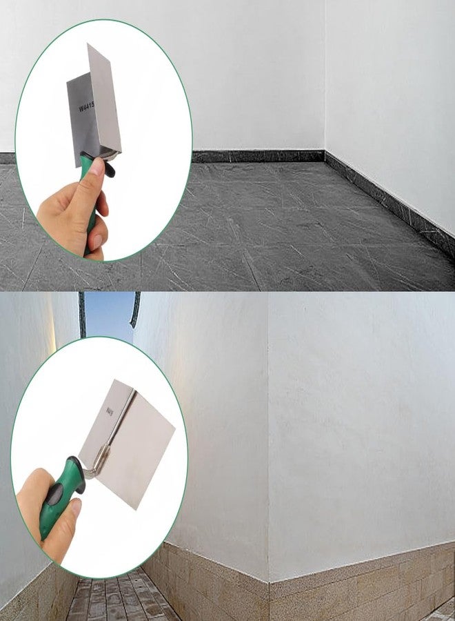 Tookie 2pcs/set Corner Trowel, 80 x 60 mm Stainless Steel Inner and Outer Corner Trowel, Edge Trowel with Comfortable Grip, Corner- Spatula Lining Plastering Trowel Angled Hand Tool for Home and Industrial - Image 3