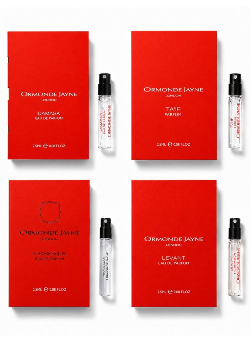 Ormonde Jayne Luxury Fragrance Sampler Set - 4 Perfumes (Eau de Parfum, 2.5ml each) - Discovery Set Unisex - Image 1