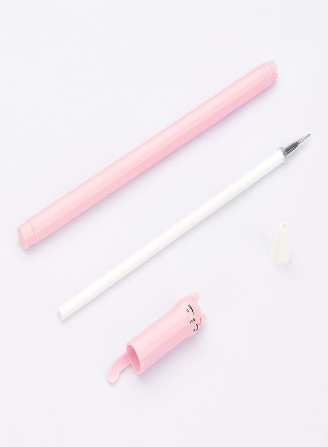 Bribobo 6 Pack Colorful Cat Pens Kawaii Gel Pens 0.5mm Black Ink Ballpoint Pens for School Supplies - Image 3