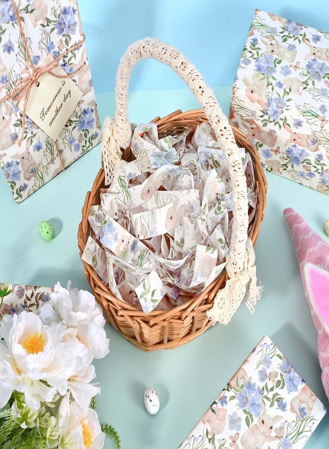 Bolsome 60 Shees Easter Bunny Tissue Paper Blue Floral Rabbit Butterfly Printed Tissue Paper for Gift Wrapping for Spring Holidays Easter Party DIY Craft Supplies, 20 × 14 Inches - Image 5